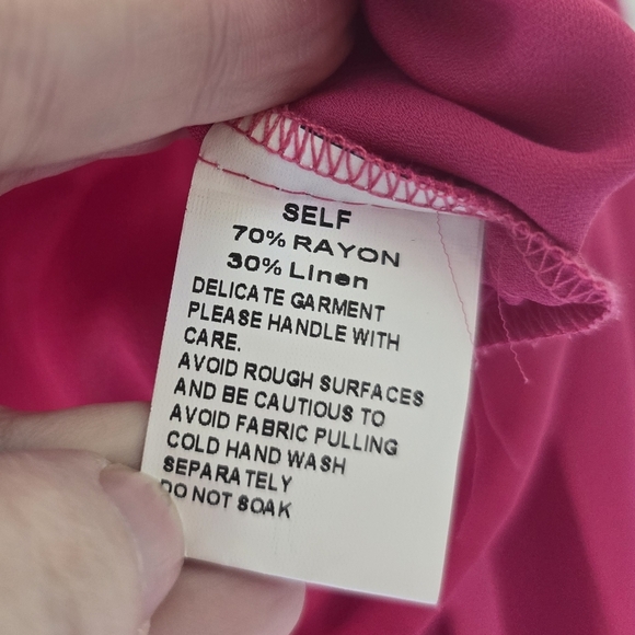 New SNDYS Lantern Sleeve Crop Pixie Top Fuschia Pink Small - Picture 7 of 8